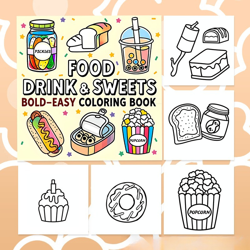Eten, drinken & snoepjes Vetge - Food Snacks Coloring Book recensie en prijs